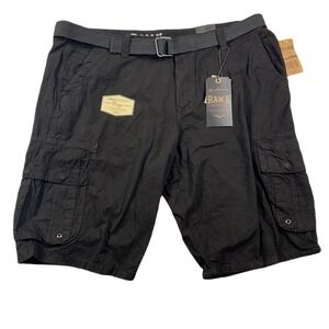 Raw X Jeans X-RAY Belted Cargo Shorts Mens 42 Black Double Pocket $48 NEW